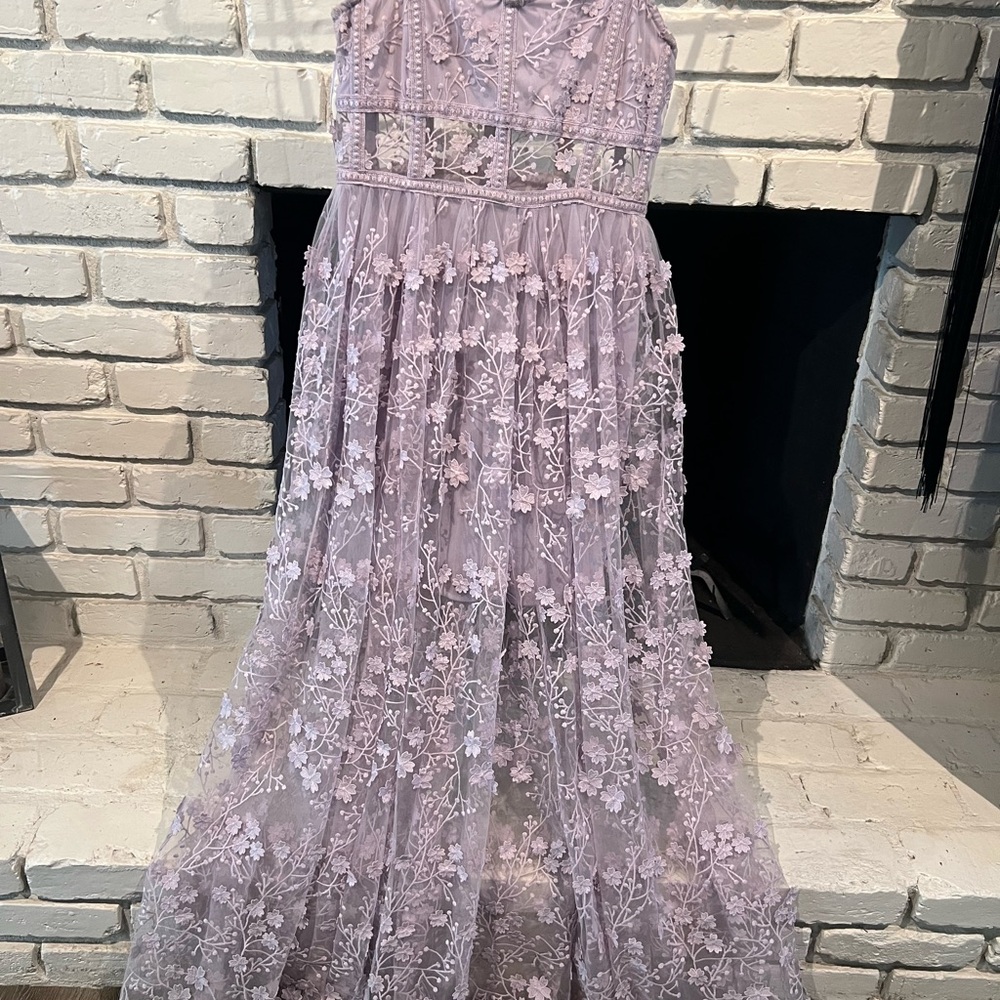 Elegant Lavender Floral Kids Dress